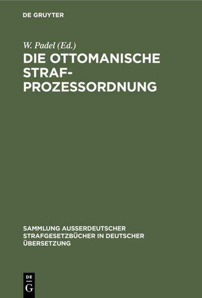 Produktbild: Die Ottomanische Strafprozessordnung