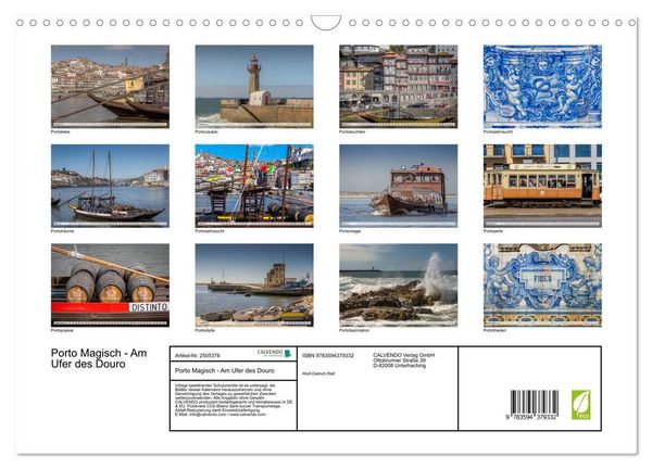 Produktbild: Porto Magisch - Am Ufer des Douro (Wandkalender 2027 DIN A3 quer), CALVENDO Monatskalender