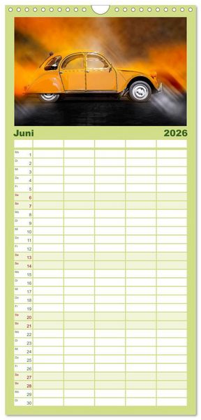 Produktbild: Familienplaner 2026 - Die Ente - Citro&euml;n 2CV mit 5 Spalten (Wandkalender, 21 x 45 cm) CALVENDO