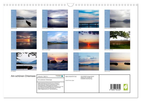 Produktbild: Am sch&ouml;nen Chiemsee (Wandkalender 2026 DIN A3 quer), CALVENDO Monatskalender