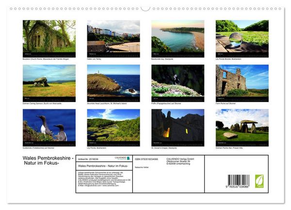 Produktbild: Wales Pembrokeshire - Natur im Fokus- (hochwertiger Premium Wandkalender 2026 DIN A2 quer), Kunstdruck in Hochglanz