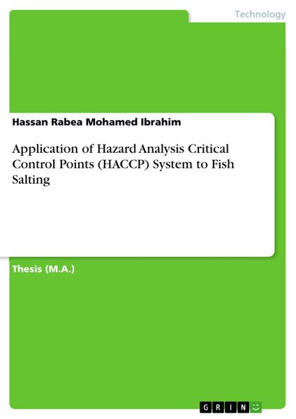 Produktbild: Application of Hazard Analysis Critical Control Points (HACCP) System to Fish Salting