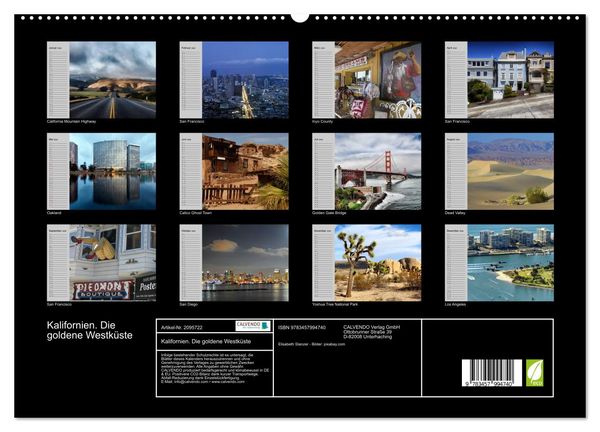 Produktbild: Kalifornien. Die goldene Westk&uuml;ste (hochwertiger Premium Wandkalender 2026 DIN A2 quer), Kunstdruck in Hochglanz