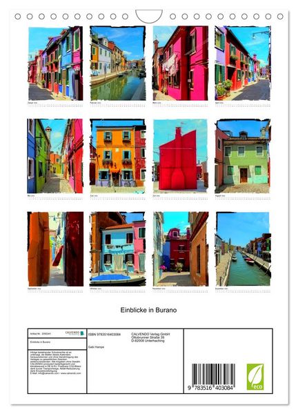 Produktbild: Einblicke in Burano (Wandkalender 2026 DIN A4 hoch), CALVENDO Monatskalender