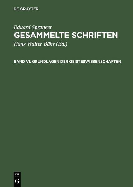 Produktbild: Grundlagen der Geisteswissenschaften