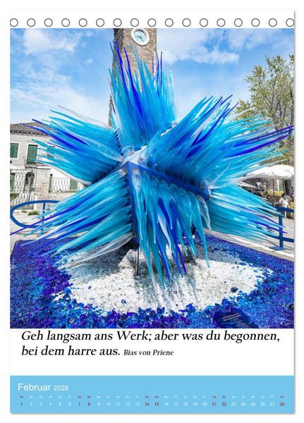 Produktbild: Die Farben blau (Tischkalender 2026 DIN A5 hoch), CALVENDO Monatskalender