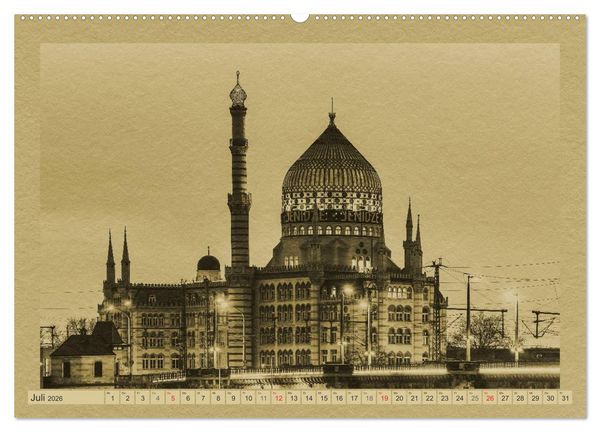 Produktbild: Dresden - Ein Kalender im Zeitungsstil (hochwertiger Premium Wandkalender 2026 DIN A2 quer), Kunstdruck in Hochglanz