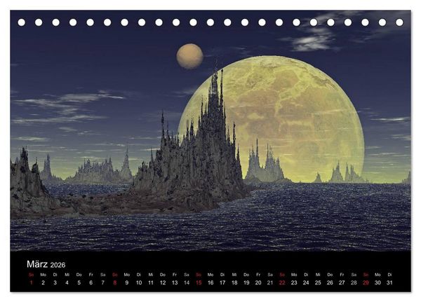 Produktbild: Fantasie-Planeten (Tischkalender 2026 DIN A5 quer), CALVENDO Monatskalender