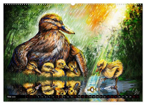 Produktbild: Tierfreunde (hochwertiger Premium Wandkalender 2026 DIN A2 quer), Kunstdruck in Hochglanz