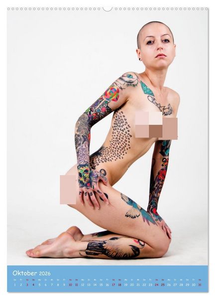 Produktbild: Nude Tattoo (hochwertiger Premium Wandkalender 2026 DIN A2 hoch), Kunstdruck in Hochglanz