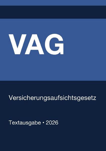 Produktbild: VAG - Versicherungsaufsichtsgesetz (Deutschland) 2026