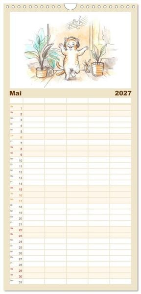 Produktbild: Familienplaner 2027 - Kleine Schnurr-Momente f&uuml;rs Herz mit 5 Spalten (Wandkalender, 21 x 45 cm) CALVENDO