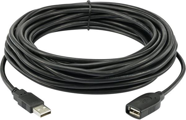 Produktbild: Renkforce USB-Kabel USB 2.0 USB-A Stecker, USB-A Buchse 10.00 m Schwarz vergoldete Steckkontakte RF-4096104