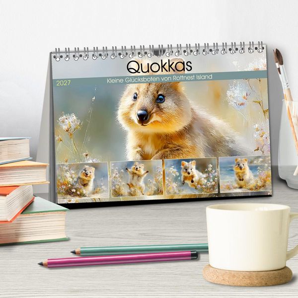 Produktbild: Quokkas. Kleine Gl&uuml;cksboten von Rottnest Island (Tischkalender 2027 DIN A5 quer), CALVENDO Monatskalender