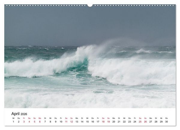 Produktbild: Naturschauspiel Wellen (Wandkalender 2026 DIN A2 quer), CALVENDO Monatskalender