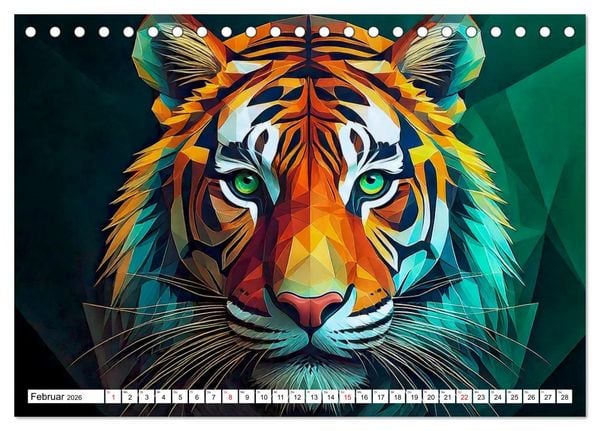 Produktbild: Low Poly Wildlife (Tischkalender 2026 DIN A5 quer), CALVENDO Monatskalender