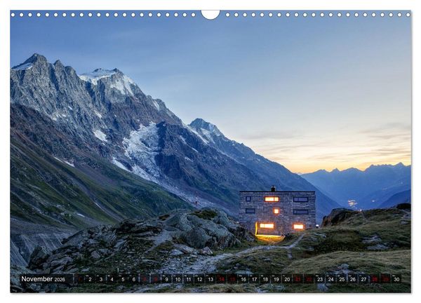 Produktbild: H&uuml;ttenzauber: Bergh&uuml;tten in den Alpen (Wandkalender 2026 DIN A3 quer), CALVENDO Monatskalender