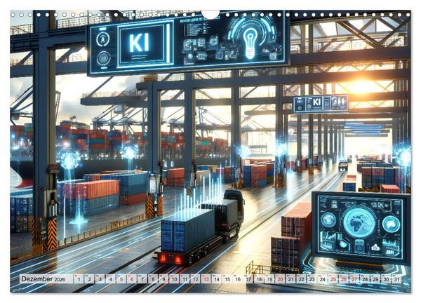 Produktbild: Die Zukunft im Hamburger Hafen: Visionen und M&ouml;glichkeiten von Morgen. (Wandkalender 2026 DIN A3 quer), CALVENDO Monatskalender