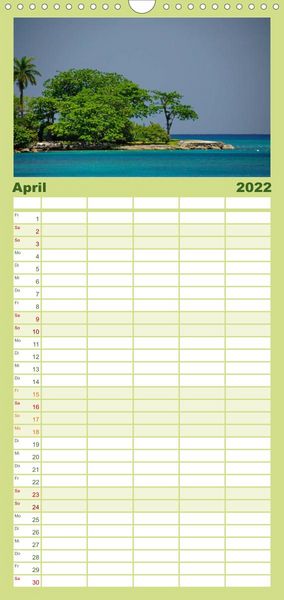 Produktbild: Familienplaner JAMAIKA Reggae, Rastafari und Natur. (Wandkalender 2022 , 21 cm x 45 cm, hoch)