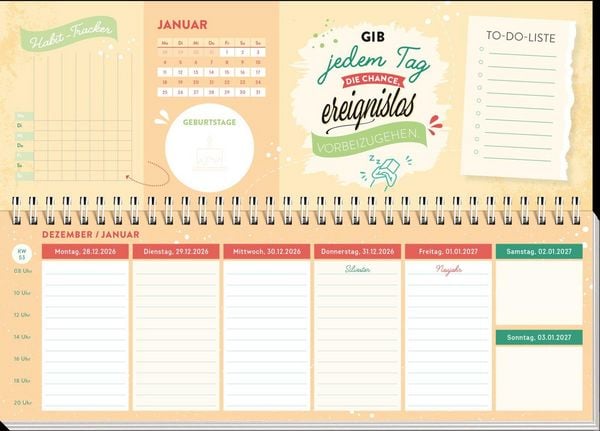 Produktbild: Tischkalender 2027 quer: Nutze den Tag! Es sei denn, er ist bl&ouml;d, dann nutze den n&auml;chsten