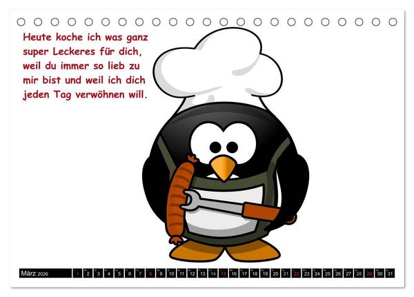 Produktbild: Pinguine im siebten Himmel! (Tischkalender 2026 DIN A5 quer), CALVENDO Monatskalender