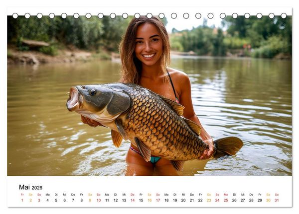 Produktbild: Hecht und Karpfen (Tischkalender 2026 DIN A5 quer), CALVENDO Monatskalender