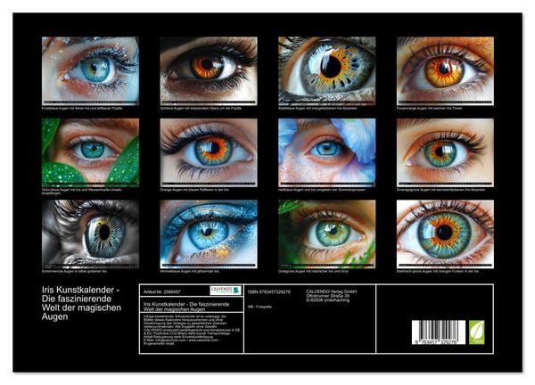 Produktbild: Iris Kunstkalender - Die faszinierende Welt der magischen Augen (hochwertiger Premium Wandkalender 2026 DIN A2 quer), Kunstdruck in Hochglanz
