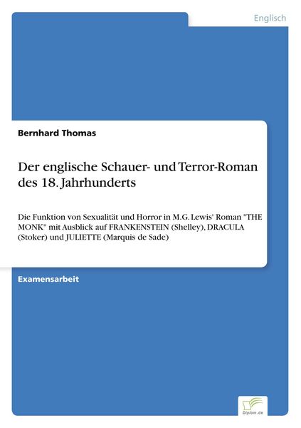 Produktbild: Der englische Schauer- und Terror-Roman des 18. Jahrhunderts