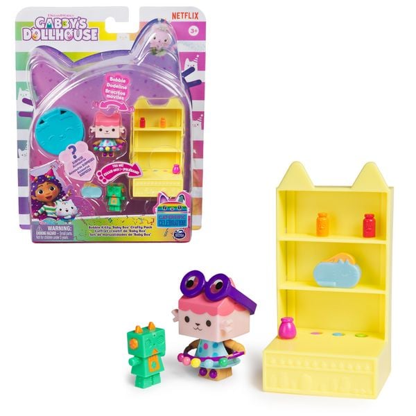 Produktbild: Gabby&rsquo;s Dollhouse, Bobble Kitty M&ouml;bel Pack von Baby Box, Katzen-Figur mit Puppenhausm&ouml;beln und Zubeh&ouml;rteilen