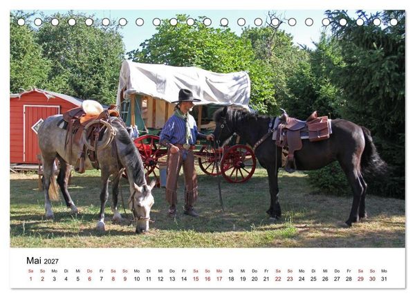 Produktbild: Getragen von Pferden, geformt vom Land - COWBOYS und Cowgirls (Tischkalender 2027 DIN A5 quer), CALVENDO Monatskalender