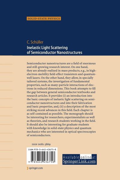 Produktbild: Inelastic Light Scattering of Semiconductor Nanostructures