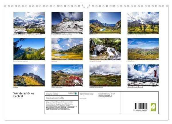 Produktbild: Wundersch&ouml;nes Lechtal (Wandkalender 2027 DIN A3 quer), CALVENDO Monatskalender