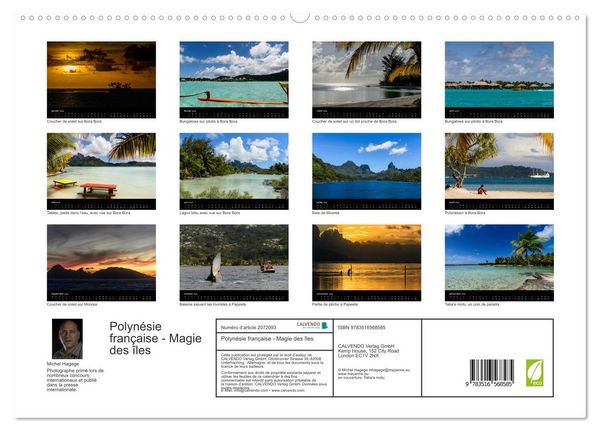 Produktbild: Polyn&eacute;sie fran&ccedil;aise - Magie des &icirc;les (Calendrier mural 2026 DIN A2 vertical) calendrier de bureau