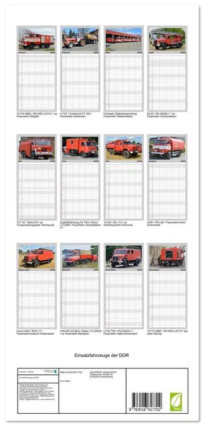Produktbild: Familienplaner 2026 - Einsatzfahrzeuge der DDR mit 5 Spalten (Wandkalender, 21 x 45 cm) CALVENDO