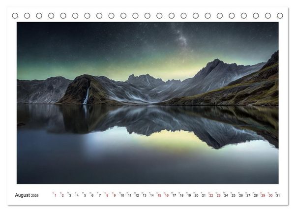 Produktbild: KI Landschaften (Tischkalender 2026 DIN A5 quer), CALVENDO Monatskalender