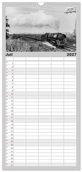 Produktbild: Familienplaner 2027 - Dampfloks in der DDR mit 5 Spalten (Wandkalender, 21 x 45 cm) CALVENDO