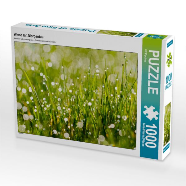Produktbild: CALVENDO Puzzle Wiese mit Morgentau | 1000 Teile Lege-Gr&ouml;&szlig;e 64x48cm Foto-Puzzle f&uuml;r gl&uuml;ckliche Stunden