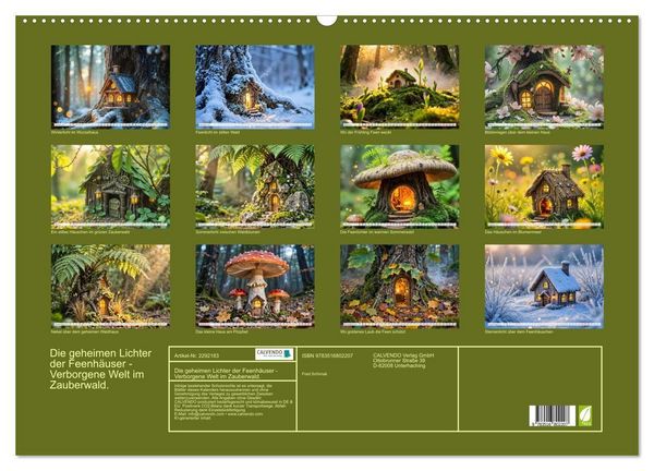 Produktbild: Die geheimen Lichter der Feenh&auml;user - Verborgene Welt im Zauberwald. (Wandkalender 2027 DIN A2 quer), CALVENDO Monatskalender