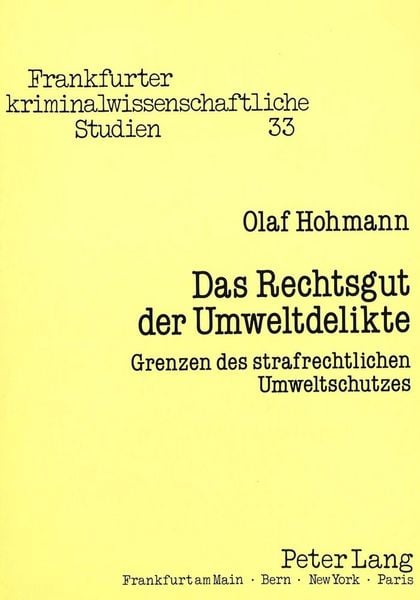 Produktbild: Das Rechtsgut der Umweltdelikte