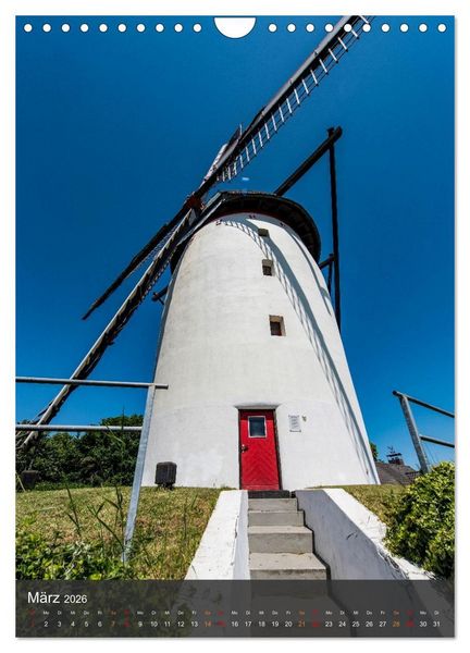 Produktbild: Windm&uuml;hlen mit Fl&uuml;gel am Niederrhein (Wandkalender 2026 DIN A4 hoch), CALVENDO Monatskalender