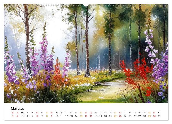 Produktbild: Wildblumen zwischen Moos und Farn (hochwertiger Premium Wandkalender 2027 DIN A2 quer), Kunstdruck in Hochglanz