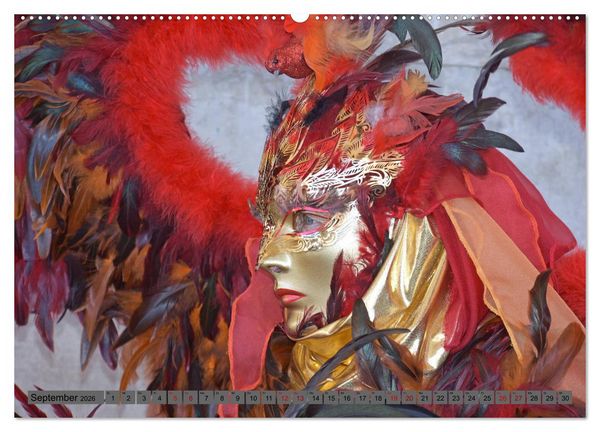 Produktbild: BUNT . PR&Auml;CHTIG . FARBENFROH . Das ist der Karneval in Venedig (Wandkalender 2026 DIN A2 quer), CALVENDO Monatskalender