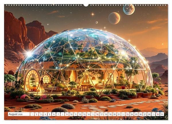 Produktbild: Futuristisches Landleben (hochwertiger Premium Wandkalender 2026 DIN A2 quer), Kunstdruck in Hochglanz