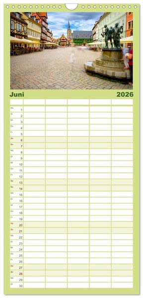 Produktbild: Familienplaner 2026 - Ein Blick auf Quedlinburg mit 5 Spalten (Wandkalender, 21 x 45 cm) CALVENDO