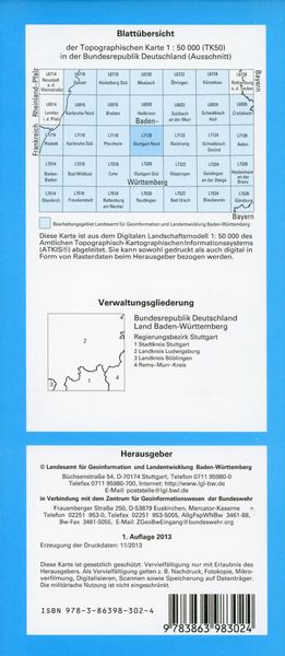 Produktbild: Stuttgart Nord 1 : 50 000