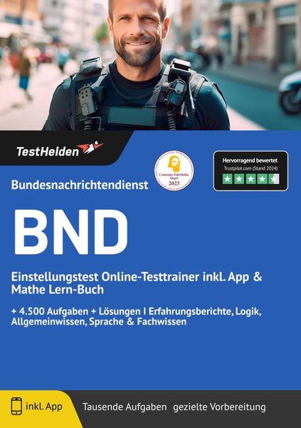 Produktbild: BND: Einstellungstest Online-Testtrainer inkl. App & Mathe Lern-Buch