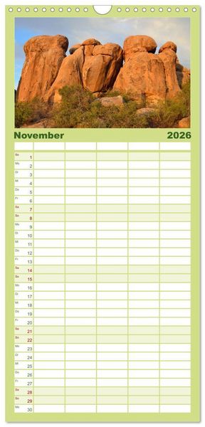 Produktbild: Familienplaner 2026 - Namibia mit 5 Spalten (Wandkalender, 21 x 45 cm) CALVENDO