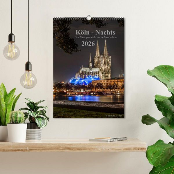 Produktbild: K&ouml;ln-Nachts - Eine Metropole nicht nur im Mondschein (Wandkalender 2026 DIN A3 hoch), CALVENDO Monatskalender