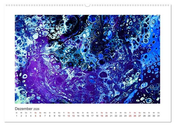 Produktbild: Dein abstraktes Jahr mit der Farbe Purpur (Wandkalender 2026 DIN A2 quer), CALVENDO Monatskalender