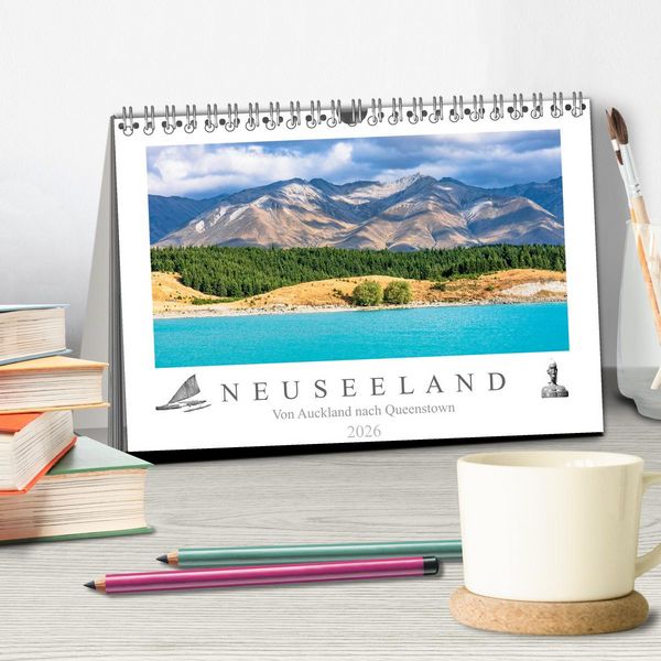 Produktbild: Neuseeland - Von Auckland nach Queenstown (Tischkalender 2026 DIN A5 quer), CALVENDO Monatskalender